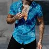 T-shirt da uomo Camicia tropicale hawaiana di lusso per uomo Camicetta a maniche corte sfumata stampata in 3d Camicetta da vacanza al mare Camisa Top larghi Tee Homme