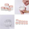 Packing Bottles Wholesale Frosted Glass Cream Jar Clear Cosmetic Bottle Lotion Lip Balm Container With Rose Gold Lid 5G 10G 30G 50G 10 Dh0Iv