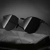 Lentes de nylon 2024, óculos circulares de aço inoxidável ultrafinos, filme verde para dirigir na moda, óculos de sol de couro de aço, óculos de sol masculinos