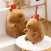 Simulering Chubby Capybara Dolls Plush Toy Realistiska fyllda Animal Fluffty Cartoon Throw Pillow Soft Kids Toys For Girls Gifts 240113