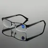 Óculos de sol feminino óculos de leitura homem presbiopia tr90 aço meia armação óculos de luz azul bloqueando óculos de prescrição