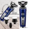 4 w 1 Electric Shaver 3D Floating Cutters USB Szybki ładunek maszyn do golenia dla mężczyzn Ostrza Przenośna broda Clipper 240112