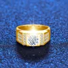 In Round 65mm 1ct Ring Men With Certificate Original Pass Diamond Test 925 Sterling Silver Wedding Jewelry Trend 240112