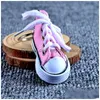 Luxury Creative Canvas Shoes Designer Key Chain Cell Phone Charms Sneaker Handväska Pendant Keyring KeyChain for ADT Child Jewelry Drop Dhnbc