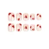 False Nails White Polka Dot Red Love Nail Stick Wear Plate Enhancement Finished Removable 5ml