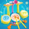 Ensemble de batterie pour enfants, jouets d'instruments de musique pour les tout-petits, 13 bébés avec Microphone de travail éducatif, 240112