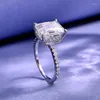 Кольца кластера Весна Qiaoer стерлингового серебра 925 пробы 8 10 мм изумрудной огранки с имитацией муассанита обручальное кольцо обручальное ювелирное украшение для женщин