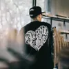 Erkek Tişörtleri Harajuku Street Giyim Hip Hop Kargo Gevşek Mektup Dövme Kano Figür Kalp Aşk Kısa Kollu T-Shirt Printingyolq