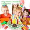 Spela kök tillbehör trä födelsedagstårta set tidig utbildning leksak uppmuntrar fantasifullt spel baby rolig gåva 240112