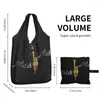 Shopping Bags Custom Trumpet With Music Notes Bag Women Portable Large Capacity Grocery Musician Trumpeter Tote Shopper