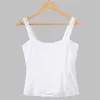 Yoga Outfits Fashion Women Tank Tops Solid White Lace Vest Summer Overlap Cross Sling Backless Crop Female Sports