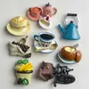 Fridge Magnets Nordic ins home decoration 3D food macarone coffee refrigerator paste Coffee cake kettle fridge magnet collection giftsvaiduryd