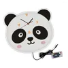 Wandklokken schattige pandavormige klok slaapkamer decor cartoon hoofd dier minimalisme kunst cadeau voor kinderen