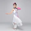 Stage Wear 2024 Girls Classical Dance Fan Yangko Elegancki kostium pojedynczy rękaw Starożytny odzież