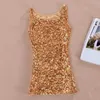 Women's Tanks Sequin Embellished Camisole O Neck Slim Fit Tank Top For Women Shiny Sparkling Stage Show Performance Vest Soft Pullover