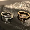 Love rings for women diamond ring designer ring finger nail jewelry fashion classic titanium steel band gold silver rose color Size 5-10