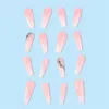 False Nails Long Length French Fake Fashion Square Head Full Cover Ballerina Nail Wearable Manicure T-shape Tips Girl