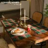 Gerring Natale Rosso Plaid Bandiera Da Tavolo Tarn Tinto Verde Runner Per Sala Da Pranzo Tovaglietta Decor Mobile TV Tovaglia 240112