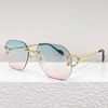 2024 Season Hot Selling Signature C DE SUNGLASSES Classic Frameless Polygonal Lens Beach Sunglasses Men Women CT0386