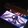 Genshin Impact Großes Mausbrett, Baal Raiden Shogun, LED-Mausbrett, Computer-Desktop-Zubehör, Anime-Mauspad, RGB-Tischpad, Hintergrundbeleuchtung, 240113