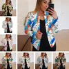 Women's Suits Woman's 3D/Stereo Pattern Print Casual Professional Small Blazer Top Long Sleeve Suit Half Open Collar Jacket