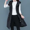 Gilets pour femmes veste sans manches gilet manteau pour femme hiver avec capuche chaud extérieur gilets vestes poches travail long pardessus