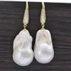 Boucles d'oreilles pendantes Z9992, goutte naturelle, baroque, Keshi Reborn, perle, CZ