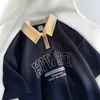 Waffle z krótkim rękawem T Shirt Mężczyźni Kobiety Letnie krótkie rękawy luźne Typ Zarwiń kołnierzyka Preppy Preppy Style Student Tops 240112