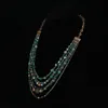 Luxury New Crystal Beads Natural Green Agate Retro Multi-layer Tassel Necklace Fashion Temperament Design Sweater Chain Accessories