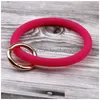 Nouveau Sile couleur unie O porte-clés bracelet cercle mignon porte-clés dragonne en gros pour livraison directe Dhxdc