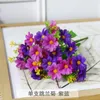 Dekorativa blommor simulerade små skålar konstgjorda 28 huvuden vilda krysantemums siden utomhus trädgård hem dekoration
