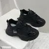 Casual shoes Womens designer shoes Chunky Sneakers Spring Breathable Lace Up Dad Shoes Round Head Wedges sneakers sports eur 35-40