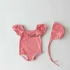 One-Pieces 2023 Summer Baby Swimming One Piece Heart Print Girls' Swimsuits Toddler Swimwear H240508