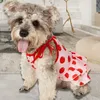 Dog Apparel Dress Lovely Spot Print Breathable Casual Wear Fashion Outfit Pet Suspender Skirt Summer Puppy Two-legged Clothes Cat Clothi