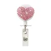 Other Desk Accessories Wholesale Heart Shape Diamond Badge Retractable Pl Id Badges Holder Scalable Doctors Nurse Card Buckle Drop Del Dhvxr