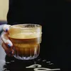 Tasse à café en verre expresso à motif de Bar, tasse à café glacé, Latte américain, tasse à boisson plate blanche australienne, 240113