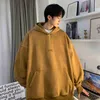 Men's Hoodies Sweatshirts Privainker Men Hoodies Sweatshirts Retro Washed Plus Size Long Sleeve Hooded Streetwear Autumn Solid Casual Hoody Topsyolq