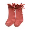 10 pièces/lot, chaussettes en coton pour bébés en bas âge, nœuds doux, Skarpetki, chauffe-jambes longues et chaudes pour enfants nés, chaussettes hautes au genou 240112