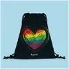 その他のお祝いのパーティー用品LGBT DSTRING BAG PRIDE RAINBOW DESIGN CREATION STORAGE HOMOUAL POLYESTERストレッチバックパックドロップ配信DH3KB