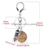 Motorcycle Car Keychains Natural Gem Stone Ammonite Shell Fluorite Reiki Pendant Keyring Door Bag Key Holder Trinket Drop Delivery Dhqkw