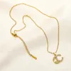 Frau Luxus Halskette Silber vergoldet Designer Halsketten Halsband Brief Halsketten Anhänger Mode Damen Halskette Party Geschenk