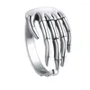 Cluster Rings 925 Sterling Silver Skeletal Hand Open For Women Party Luxury Designer Jewelry Christmas Accessories