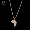 Personalizzato Hip Hop Africa Mappa Iced out S925 Argento 10k 14k 18k Oro Giallo Bianco Moissanite Collana con ciondolo di diamanti Gioielli