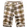 Herenbroek Mannelijke Plaid Printing Shorts Multi Pocket Button Overall Broek voor Heren Zomer Dunne ademende Sport Jogger Ropa Hombre