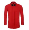 Moda Smoking dello sposo Camicie Uomo Groomsmen Bianco Nero Rosso Uomo Camicie da sposa Occasioni formali Camicie da uomo Colletto alari 240112