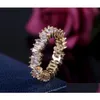 Mode Zircon Cz bague de mariage Irregar blanc cubique bagues ajustement 6 à 10 pour les femmes bijoux fête cadeau livraison directe Otaga