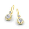 7mm 24ct Per Pair Drop earrings For Women Yellow Gold Wedding Jewelry With Certificate Trending Luxury Girl Gift 240112