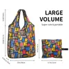 Torby na zakupy kompozycja autorstwa Piet Mondrian Grocery Tote Bag Women de Stijl Abstract Art Shopper ramię na duża torebka