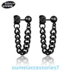 2024 Original Jewelry Designer Posalina Black Silver Stainless Small Ball Titanium Steel Chain Earrings