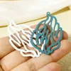 Charms 10 PCs Iron Based Alloy Filigree Stamping Pendants Flame Fire Painted For Necklace Earrings Diy Making 5cm X 2.9cm